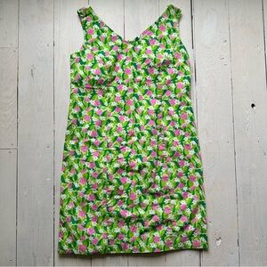 Vintage Lilly Pulitzer Floral Shift Dress Green Medium